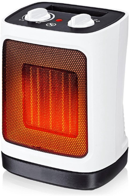 Paris Rhône Energiebesparende ventilatorkachel, 2000 W, mini- ventilatorkachel met automatische oscillatie-thermostaat, 12 uur timer, 70 graden oscillatie, voor badkamer, slaapkamer, kantoor