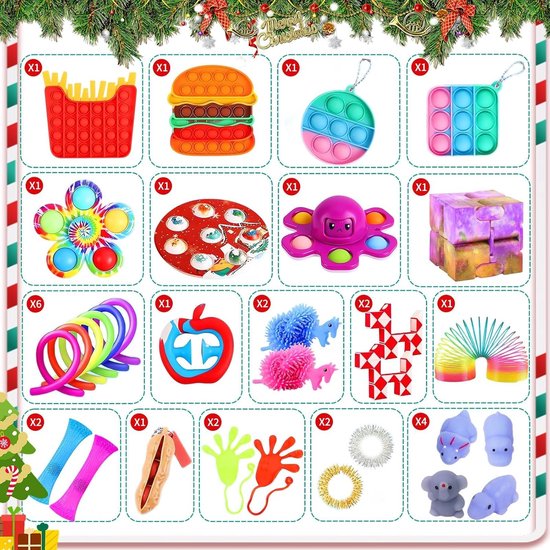 Fidget toys adventskalender - 24 stuks - 24 stuks - Fidget Toys Kopen