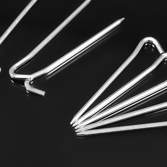 20 Stuks - Stormharing Grondpen - Tentharing - Tent Haring - Tent spijker - 18cm - Grondhaken - Aluminiumlegering - zilver van Obelink — afbeelding 3