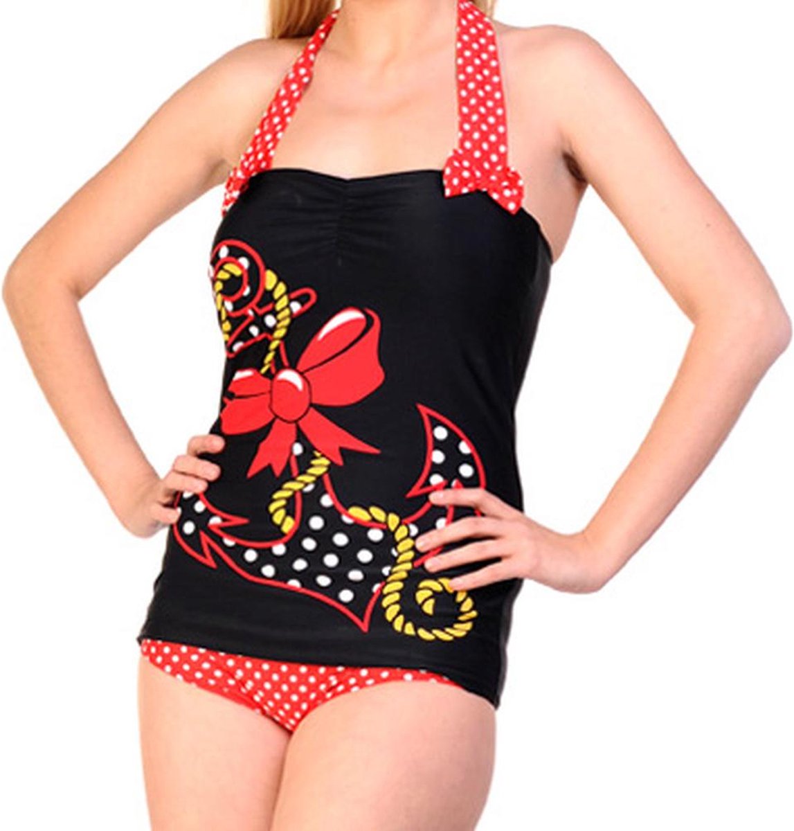 Banned - BIG ANCHOR Badpak - XS - Zwart/Rood