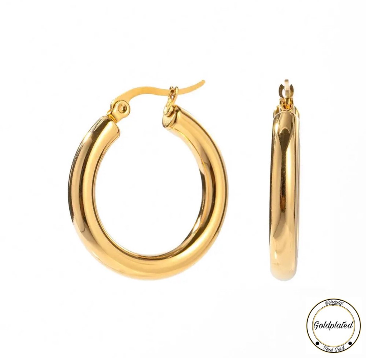 Borasi Goudkleurig Hoops | Goldplated | Dagelijkse Oorbellen | Dames Sieraden | Goudkleurig |