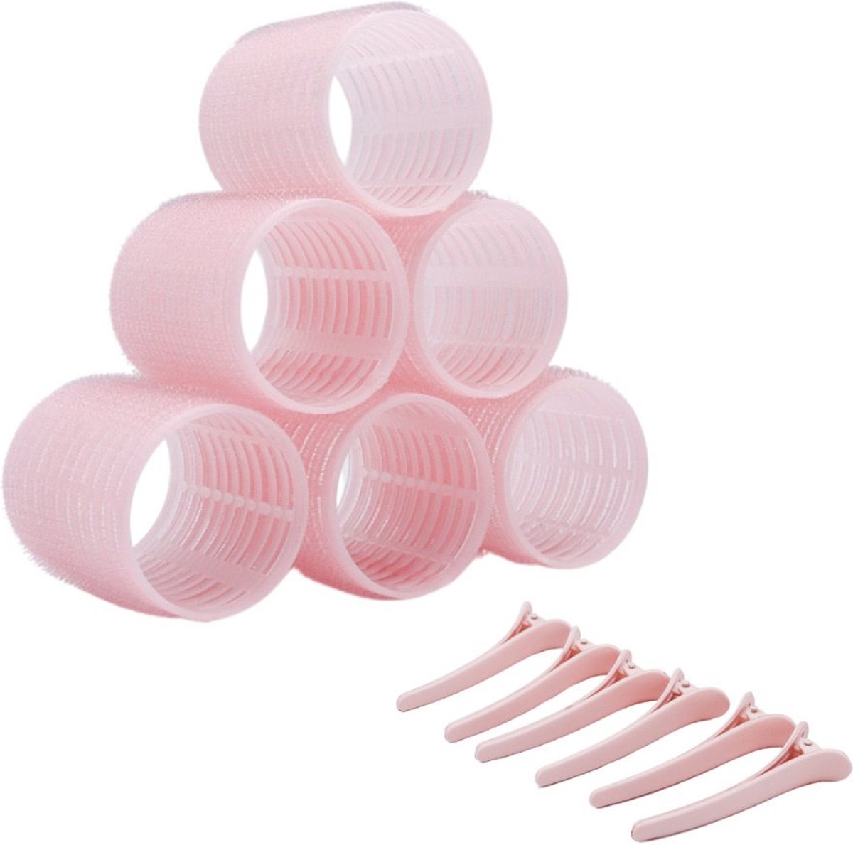 Boozyshop ® Krulspelden - Haarrollers en haarklemmen - Haarkruller - Haar rollers - Krullen zonder hitte - Heatless Curls - Krullers - Kleefrollers haar - Rollers - Zelfklevend - Hair Rollers & Clips 6 pc