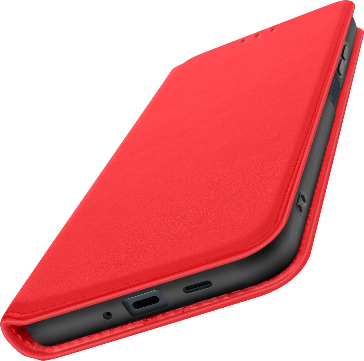 Avizar Hoesje Geschikt voor Samsung Galaxy A16 Clapet Kaart- en Videohouder, Rood