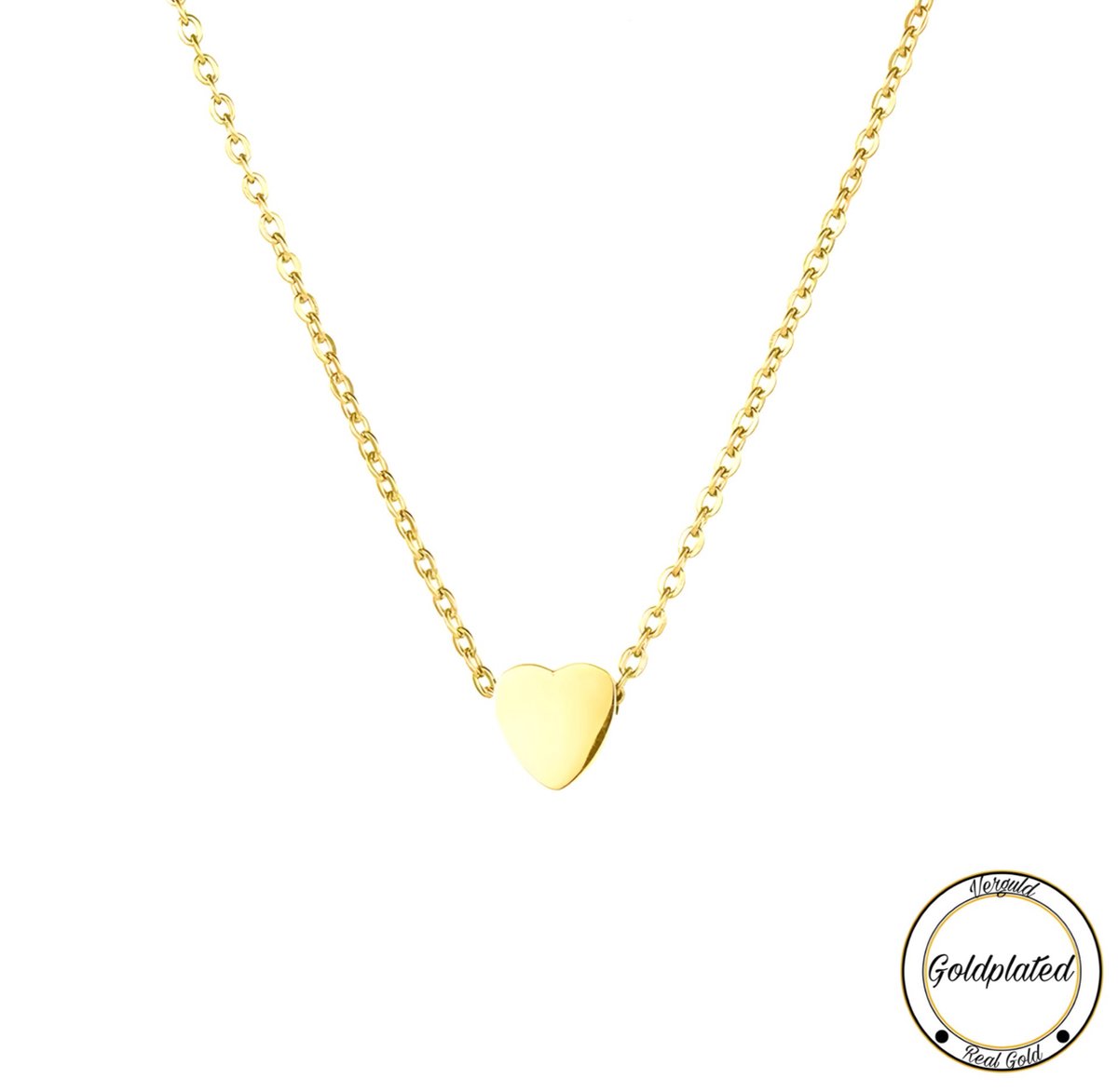 Borasi Hartje Ketting | Golplated | Goudkleurig | Dames Ketting | Vrouwen Ketting | Minimalist Ketting |