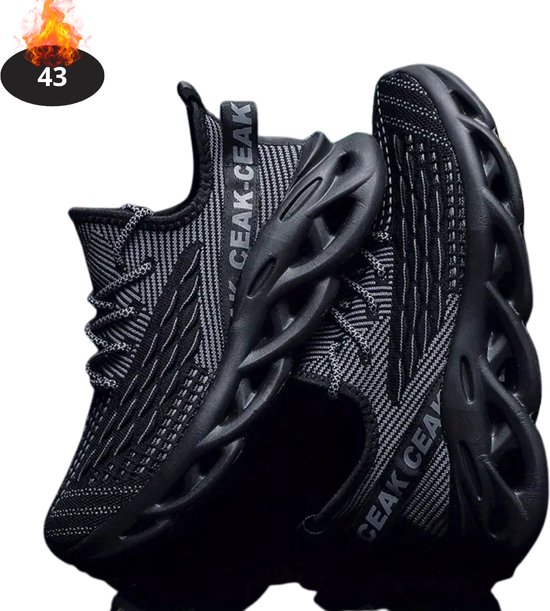 Chaussures pour femmes Nivard Homme - Baskets pour femmes - Confortables - Décontractées - Adulte - Zwart Mixte - Pointure 43