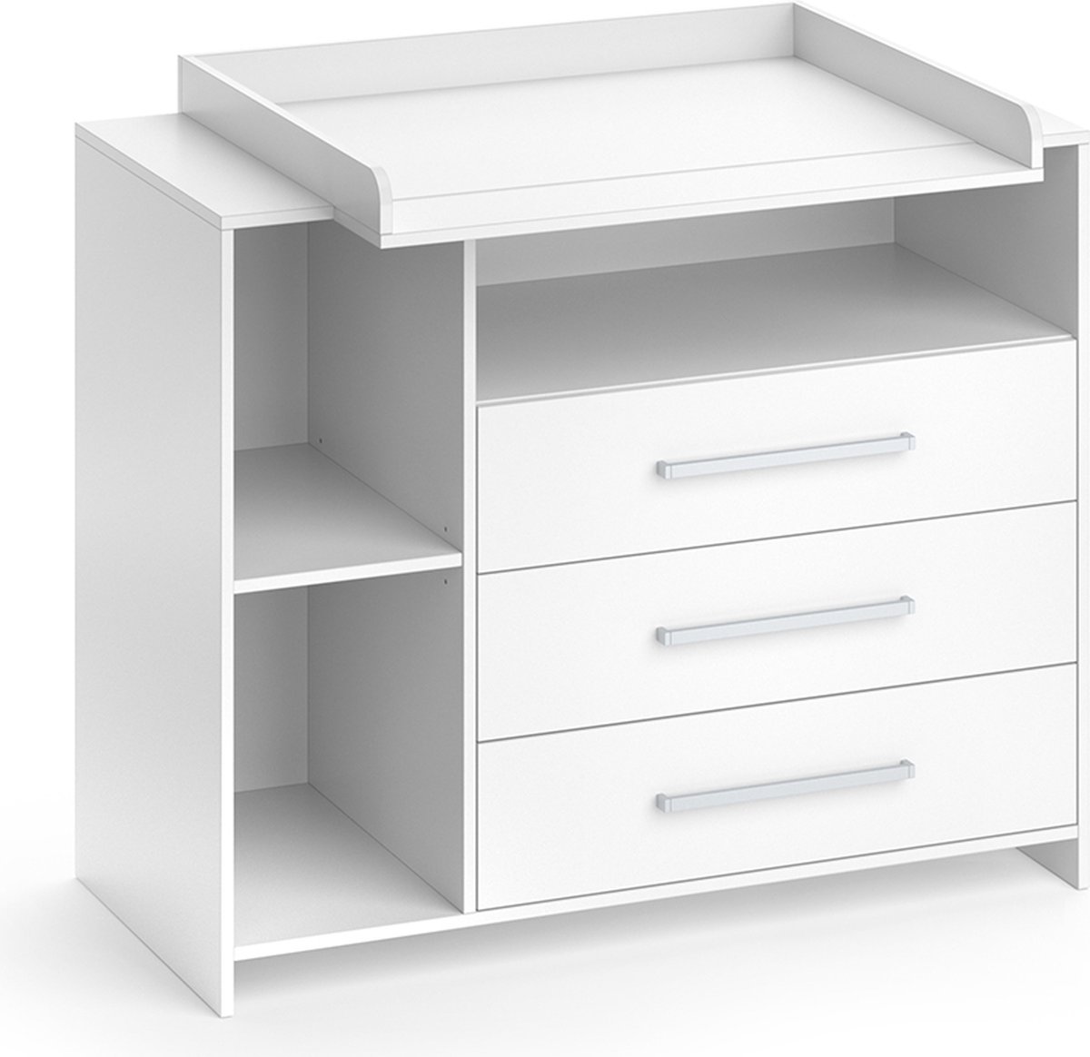Vicco Oskar Luiertafel – 113 x 100 cm met 3 grote laden Wit