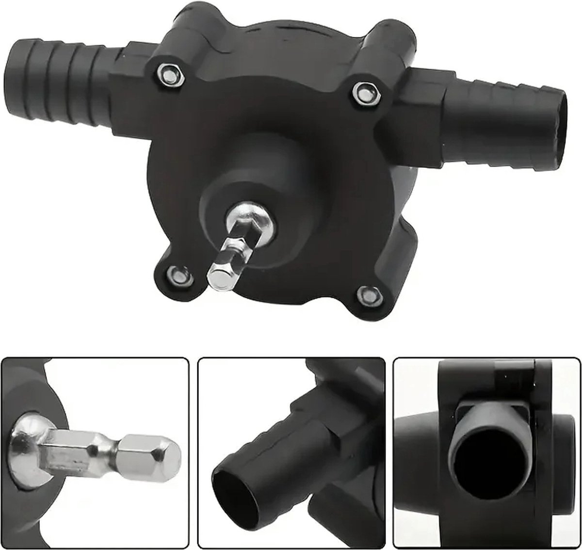 Draagbare Elektrische Boorpomp Zelfaanzuigende Vloeistofoverdrachtspompen Kleine Huishoudelijke Waterpomp Tuin Buitengereedschap - Zwart thumbnail 5