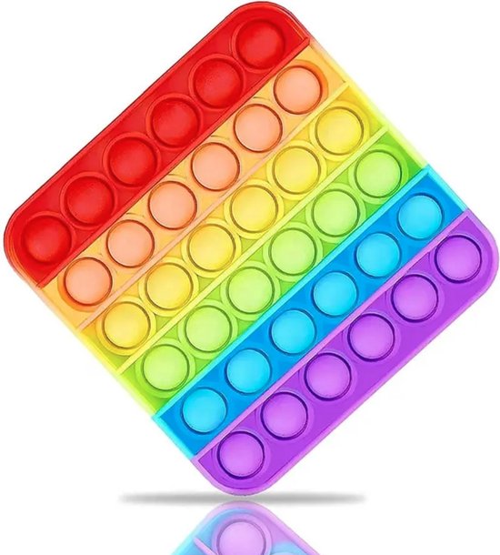 Pop it Fidget toy - Regenboog - Vierkant