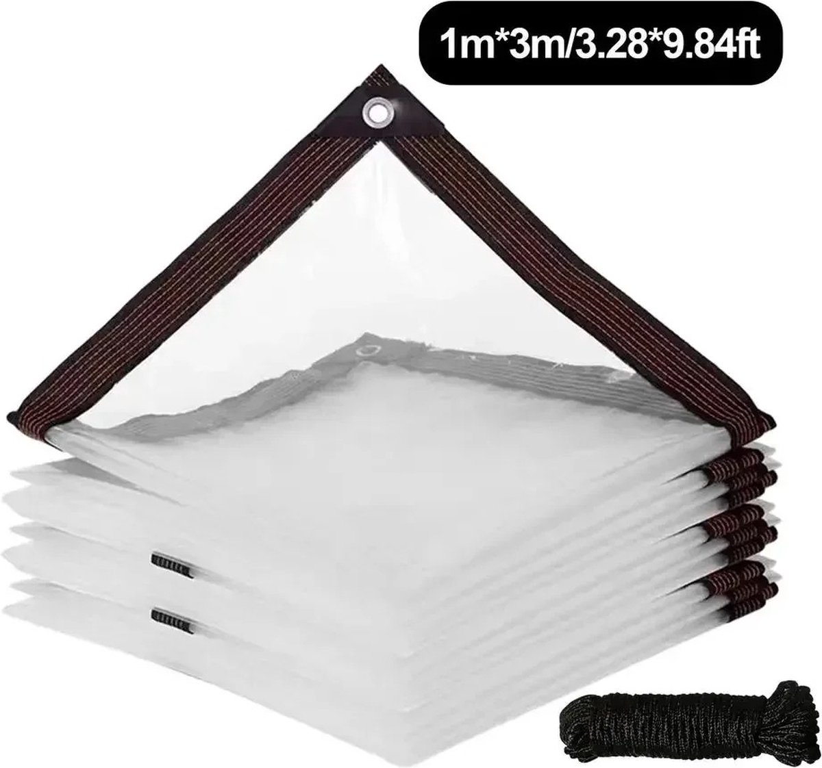 FIBILA Zware Waterdichte PVC Zeildoek - Transparant Zeil - Buitenzeil - Tuinzeil - Tentdoek - Zeildoek Waterdicht - Metalen Oogjes - Winddicht en Slijtvast - Broeikasdekking, Tuinmeubilair Bescherming - Duurzaam, Flexibel en Weerbestendig Design