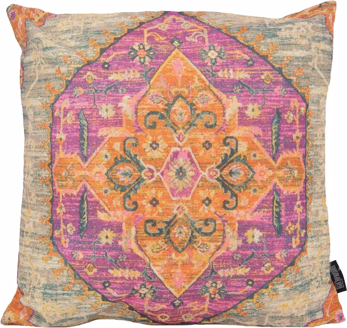 Gek op Kussens! Sierkussen Persian Print #8 | 45 x 45 cm | Katoen/Linnen Roze-Oranje