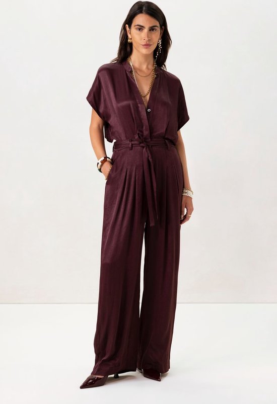 Sissy-Boy - Bordeaux rode jumpsuit met open rug