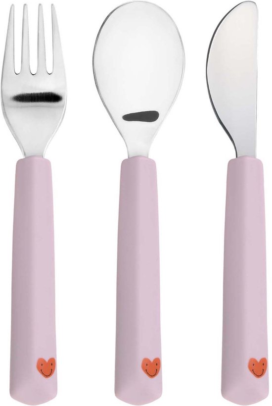 Couverts Lässig avec manche en Siliconen - Happy Rascals, Heart Lavender