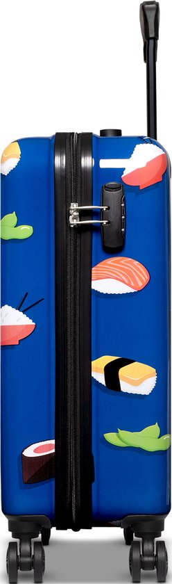 BHPPY Handbagage koffer 53x35x20cm - Handbagage trolley 33L - Veilig Cijferslot - Roll'ing Sushi