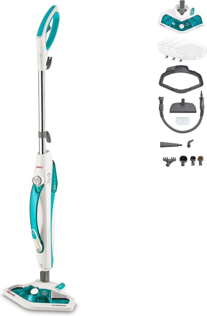 Polti SV450 Double Rechtopstaande stoomreiniger 03 l Roestvrijstaal Turkoois Wit 1500 W