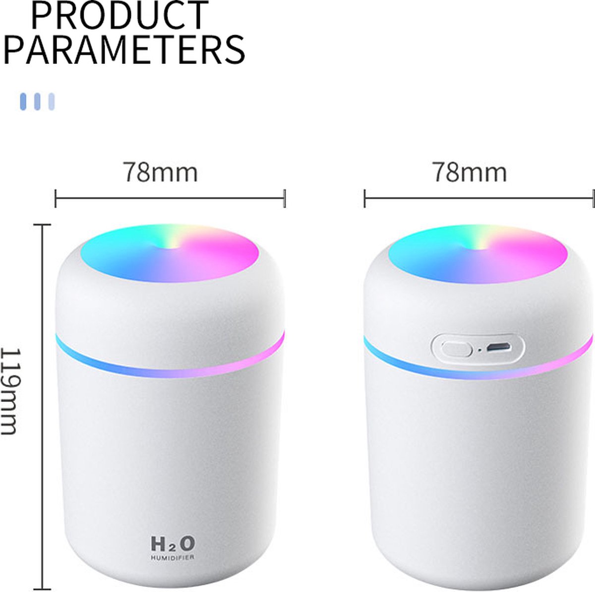 Waterloze etherische olieverspreider - draagbare vernevelende aroma-olieverspreider voor auto, thuis en op kantoor, USB-oplaadbaar, stille werking, geen water nodig, Di'Aroma (wit