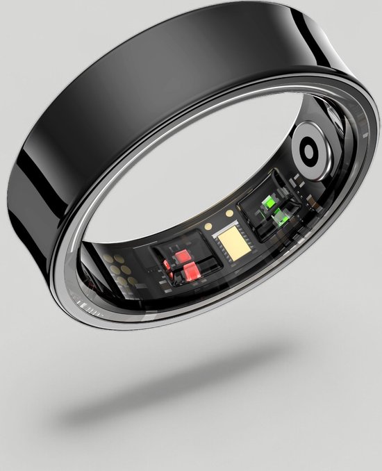 LONGLU Smart Ring voor mannen en vrouwen, fitnesstracker ring met hartslag, zuurstofgehalte in het bloed, slaap, sport, IP68 waterdicht, gezondheidstracker voor iPhone en Android (zilver, 12