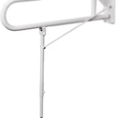 Steunpoot voor opklapbare toiletbeugels v.a. 60 cm RVS wit