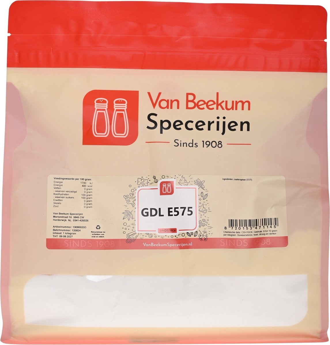 Goedkoopste Van Beekum Specerijen - GDL E575 - 1 kilo (hersluitbare stazak