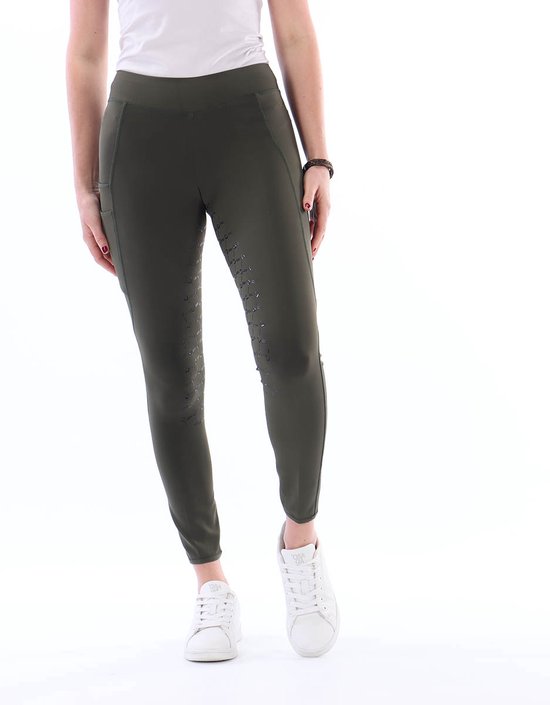 Epplejeck Leggings d'équitation Ejphebe Full Grip Kids Vert Foncé - 152