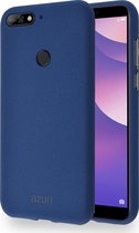 Azuri flexible cover met zandtextuur - blauw - voor Huawei Y7 (2018)