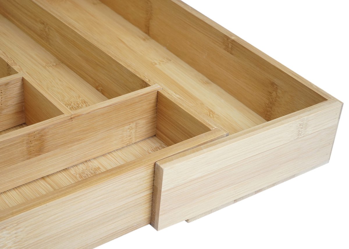 Besteklade + slabestek MCW-B20, lade inzet servies dienblad keukenaccessoires, bamboe