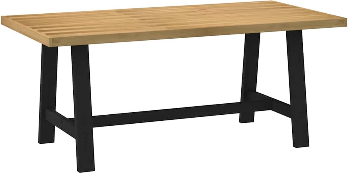 vidaXL Eettafel - NOAIN - A-vormige - poten - 180x90x75 - cm - massief - hout Naturel