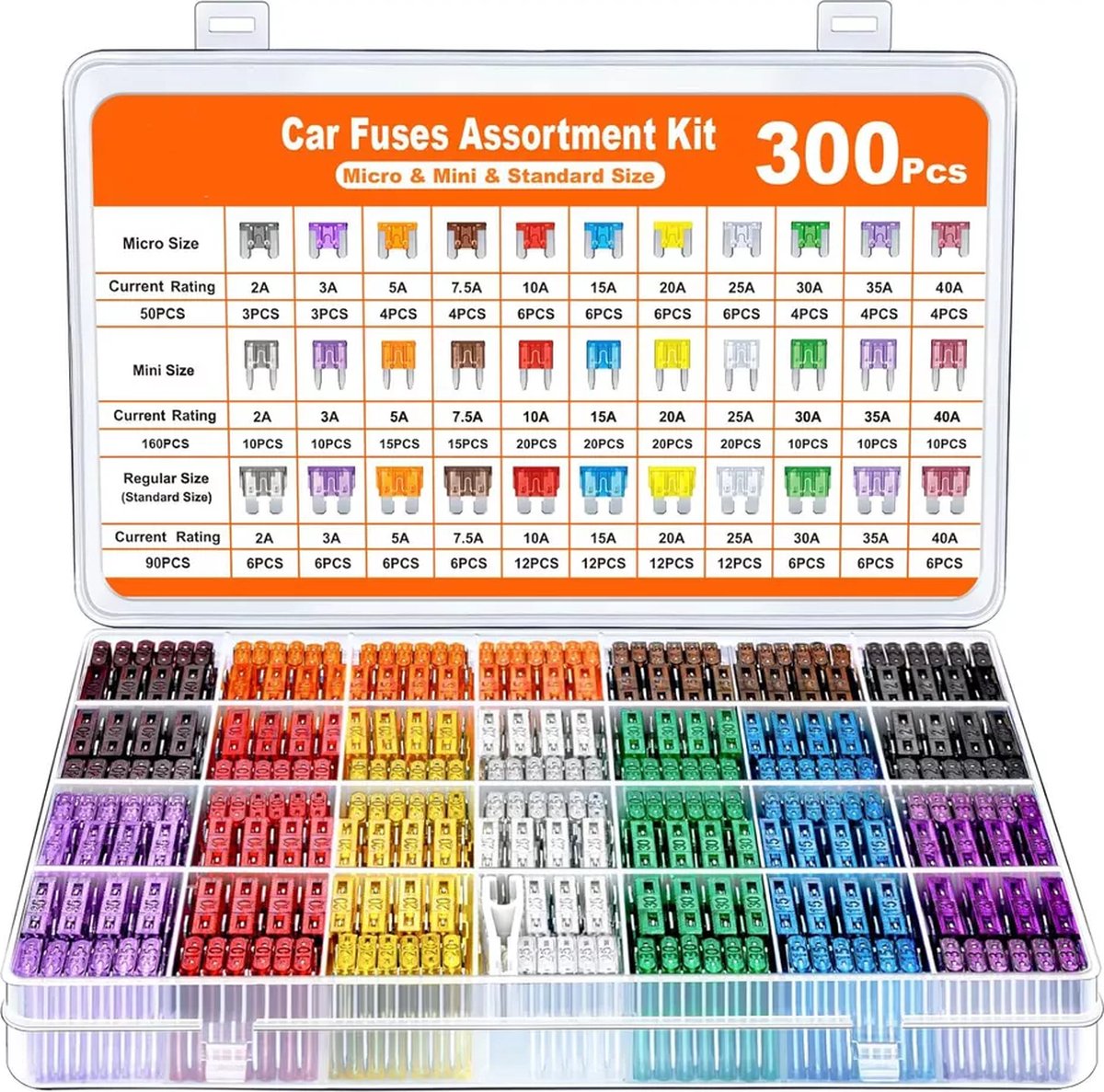 20 Stks Auto Zekeringen Assortiment Kit Rechthoek Zekering Set Dashboard Zekering Standaard En Mini Auto Zekering 20a 30a 40a 50a 60a Voor Tool Auto Boot Truck RV Accessoires