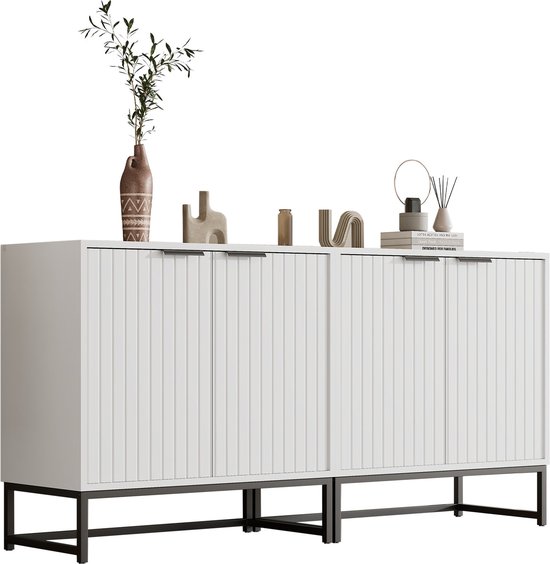 Merax Commode met 6 laden, modern dressoir met opbergruimte, voor eetkamer, woonkamer en slaapkamer, 120 x 40 x 77 cm (l x b x h), wit Merax Commode met 6 laden, modern dressoir met opbergruimte, voor eetkamer, woonkamer en slaapkamer, 120 x 40 x 77 cm (l x b x h), wit