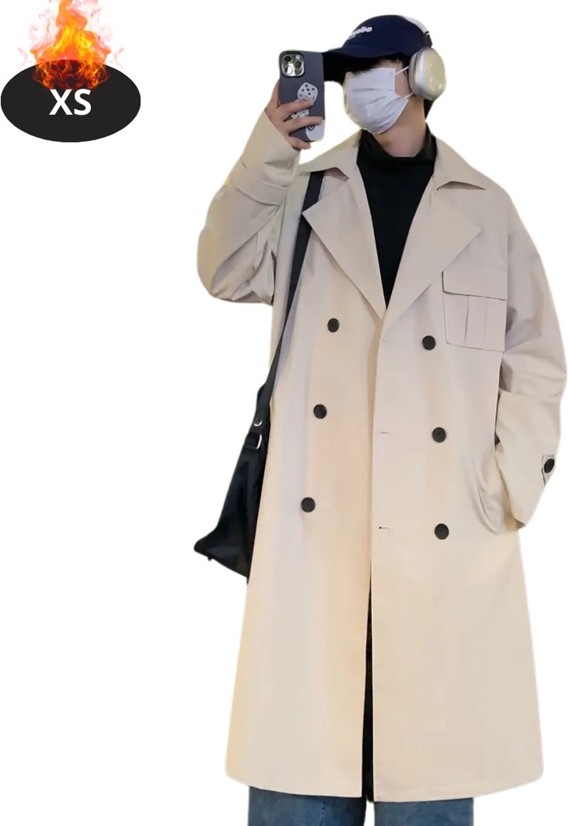 Livano Mantel Heren Tussenmantel Jas Mantelpakje Trenchcoat Overjas Overcoat Winter Abrikoos
