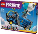 Bus de combat LEGO Fortnite: bus bleu avec ballon, avec figurines.