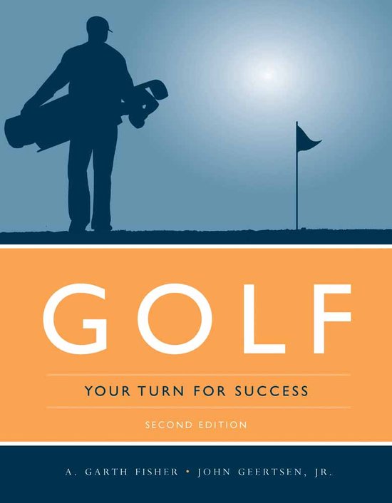 Boekomslag van GOLF: YOUR TURN FOR SUCCESS, een silhouette van een golfer met golftas.