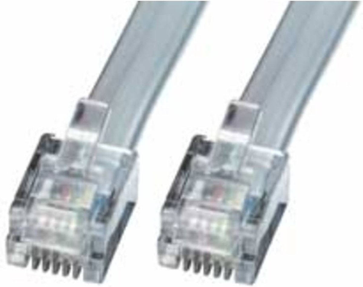 LINDY Telefoon (analoog) Aansluitkabel [1x RJ12-stekker 6p6c - 1x RJ12-stekker 6p6c] 20 m Grijs