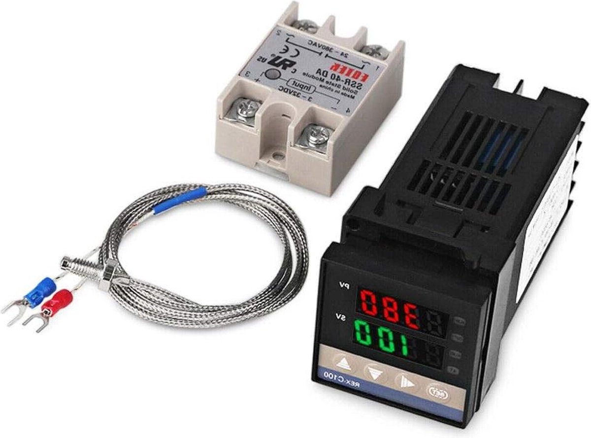 PID Digital Temperature Controller Sets Thermocouple 40A SSR K Industrial Equipment (Not Compatible with RT100) - Content .