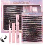 Lash Vana - DIY eyelash extension kit - Bond & Seal + Remover - 280 stuks cluster wimpers voor naturlijke look - One by one eyelashes