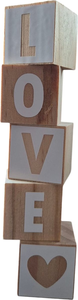 Troubadot | Houten blokken | LOVE | Liefde | 3cm | Valentijn