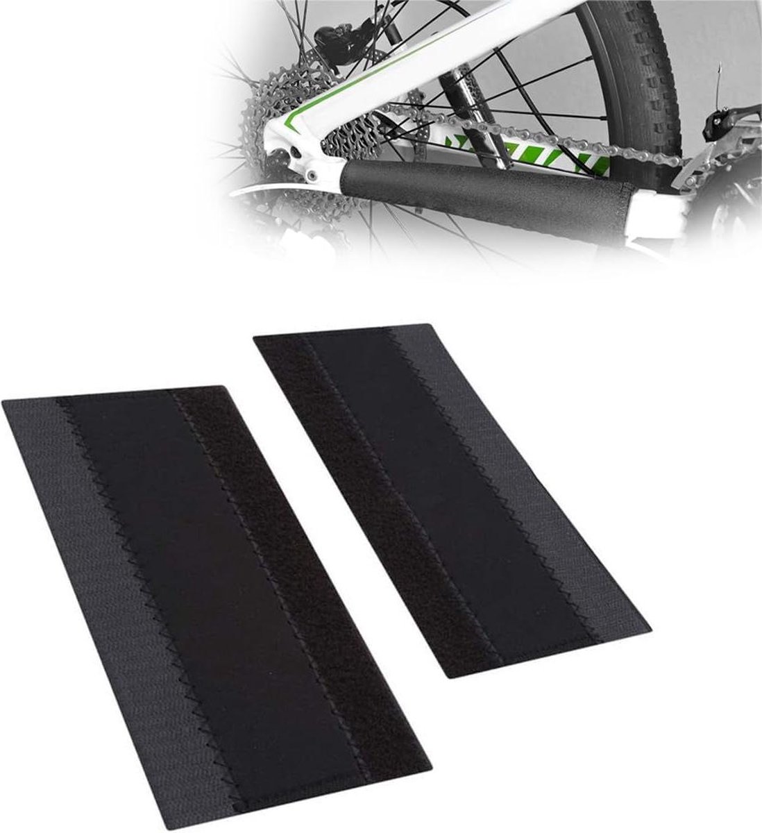 Fiets kettingbescherming neopreen - zwart - 1 paar .