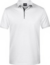 Polo Golf Pro premium blanc / noir pour homme - Vêtement homme blanc - Vêtements de travail / business polo t-shirt L.