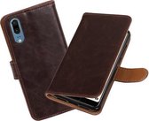 Mocca Pull-Up Wallet Case Hoesje voor Huawei P20