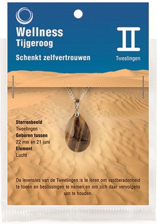 Ruben Robijn Sterrenbeeld hanger Tweelingen (Tijgeroog)