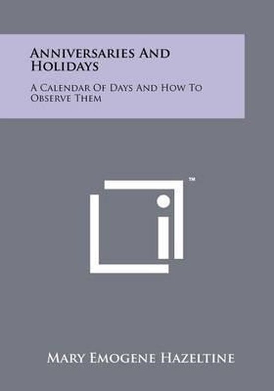 Anniversaries and Holidays - cover