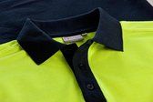 Santino Hivis poloshirt Hamburg - navy / fluor geel - maat L