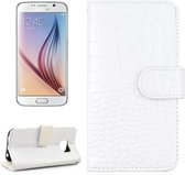 Samsung galaxy S6 krokodil wit agenda wallet hoesje