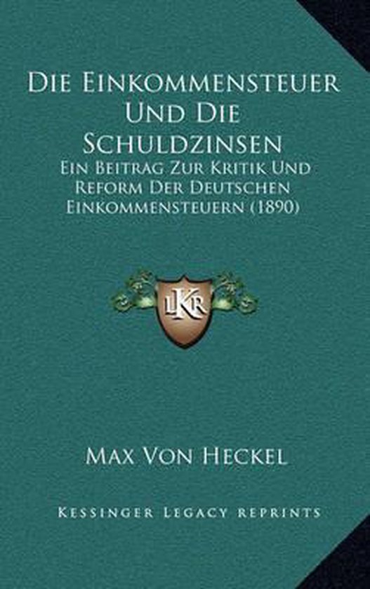 Die Einkommensteuer Und Die Schuldzinsen - cover