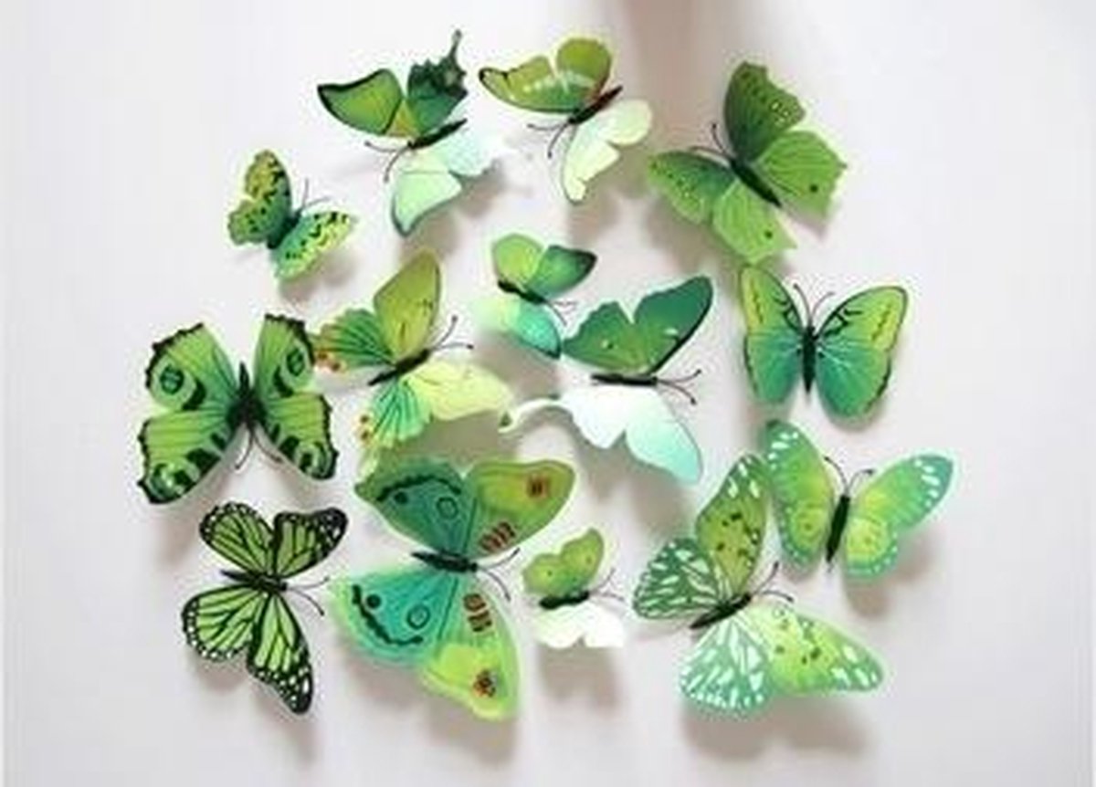 Mix groene 3D-vlinders
