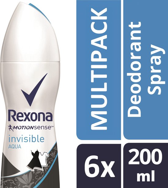 Rexona Women Invisible Aqua - 6 x 200 ml - Deodorant Spray