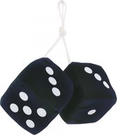 Autospiegel Dobbelstenen - Zwart - 9 x 9 cm