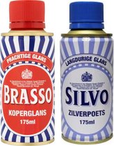 Brasso Koperpoets 175ml & Silvo silverpoets 175ml