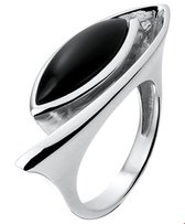 Zilver Gerhodineerde Ring onyx 1310388 16.50 mm (52)