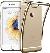 Hoesje geschikt voor Apple iPhone 6 - Electroplating TPU Case Transparant met Gouden Bumper (Golden Silicone Hoesje)