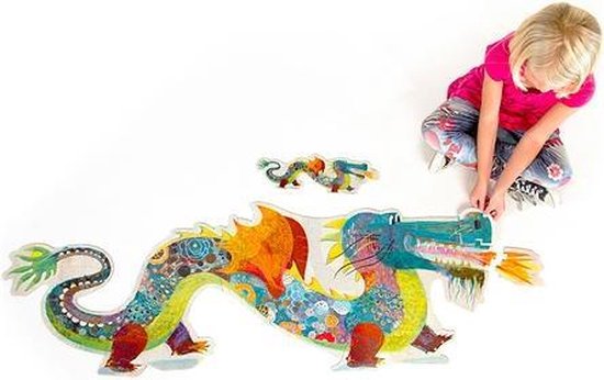 Djeco reuzenpuzzel draak Leon - 58 stukjes FSC karton.